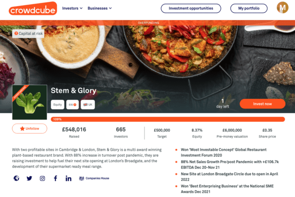 £560K for Stem & Glory on Crowdcube